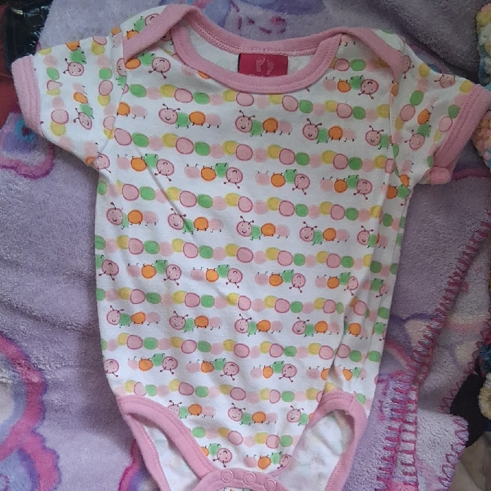 Adorable Pink and White Baby Bodysuit with Animal Prints
